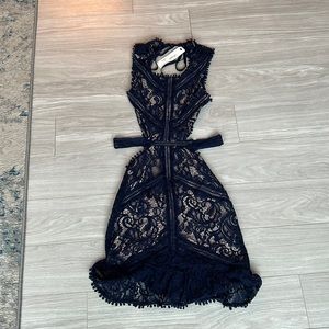 Lace navy blue dress